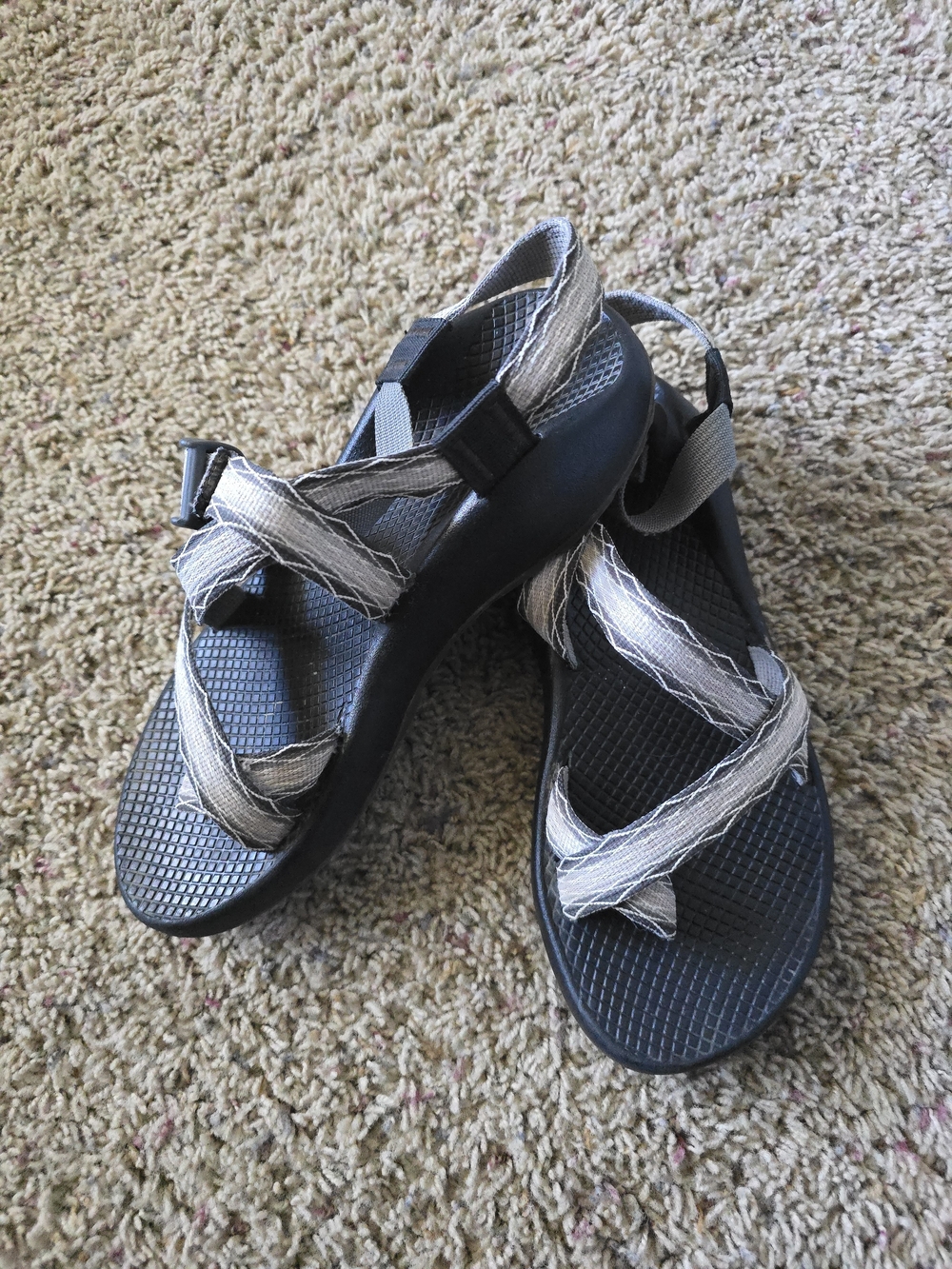 Chaco Black Sandals with Gray Straps